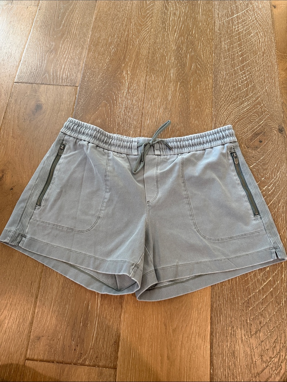 Athleta Light Gray Drawstring Athletic Shorts